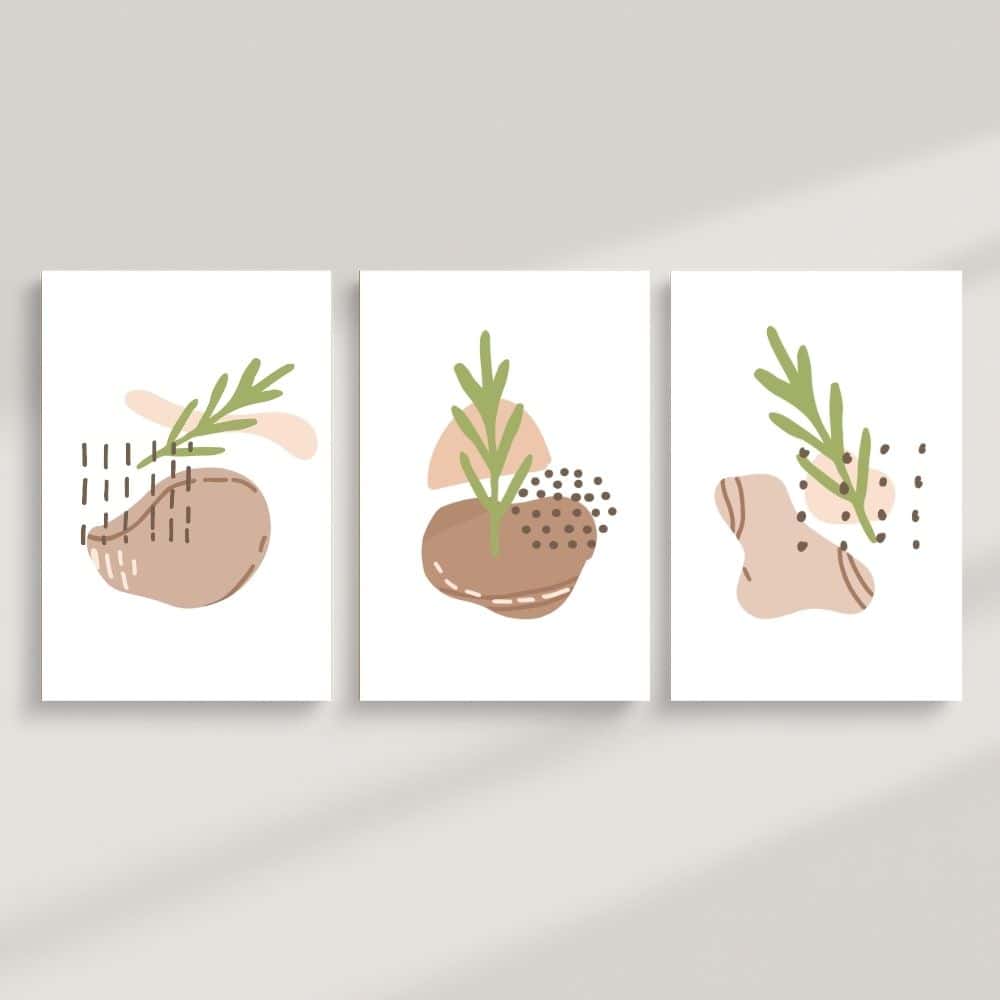 Botanical Earth Forms Trio