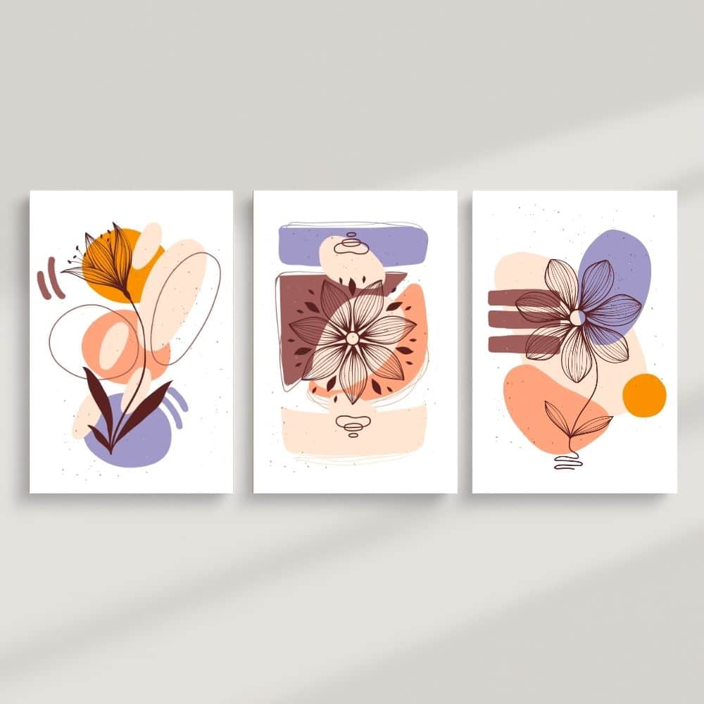Blossom Flow in Abstract Harmony – Boho Canvas Wall Art ()