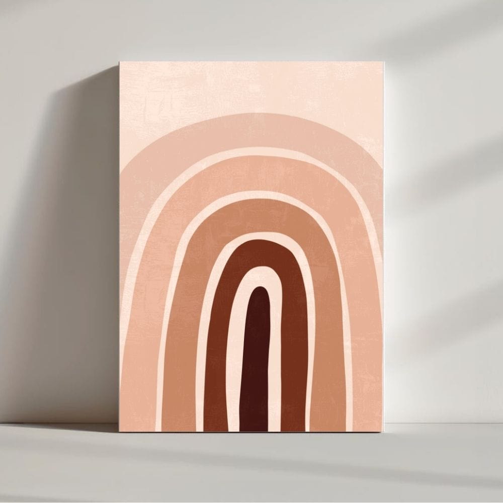 Blush Earth Rainbow – Minimalist Boho Canvas Wall Art ()