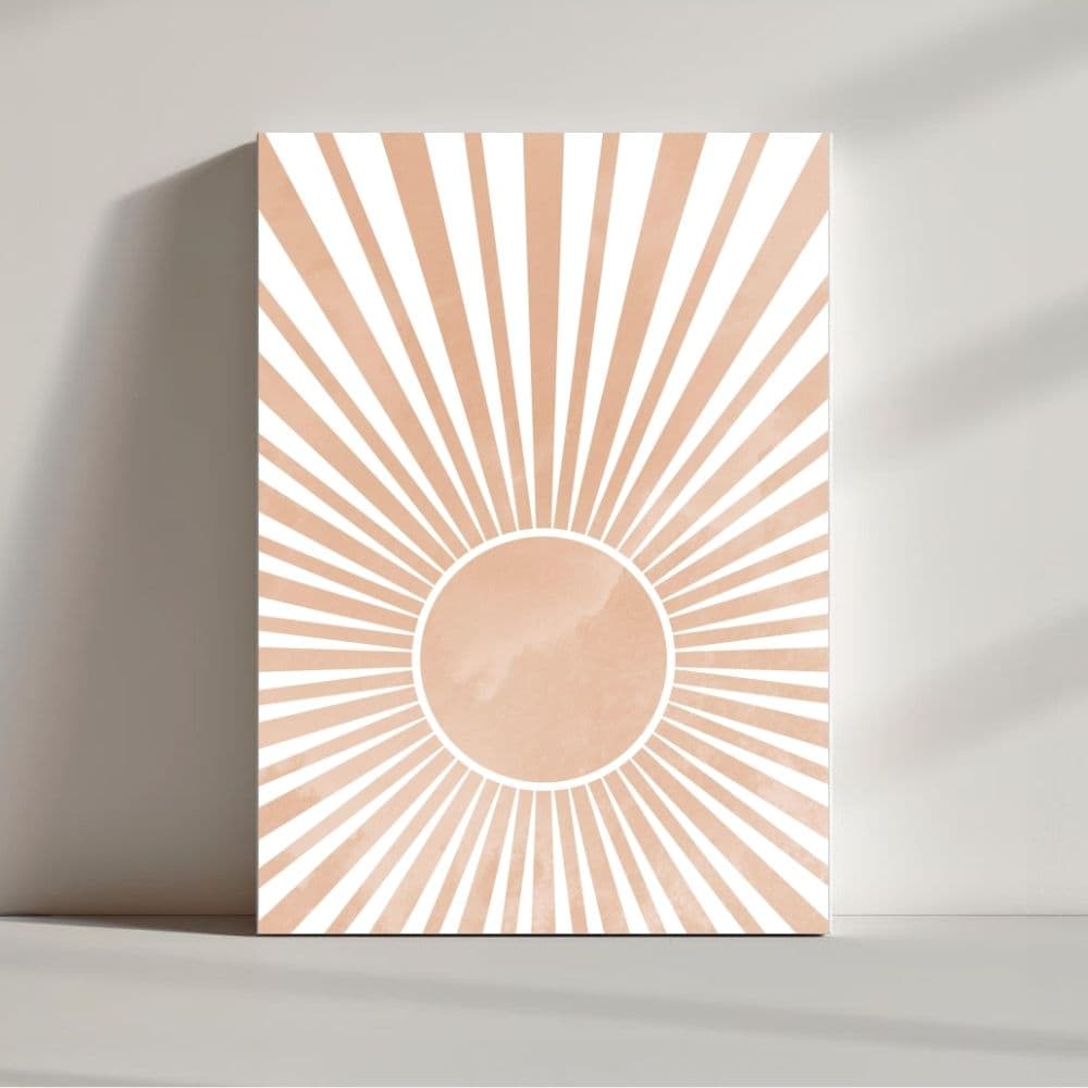 Blush Solar Radiance – Boho Canvas Wall Art ()