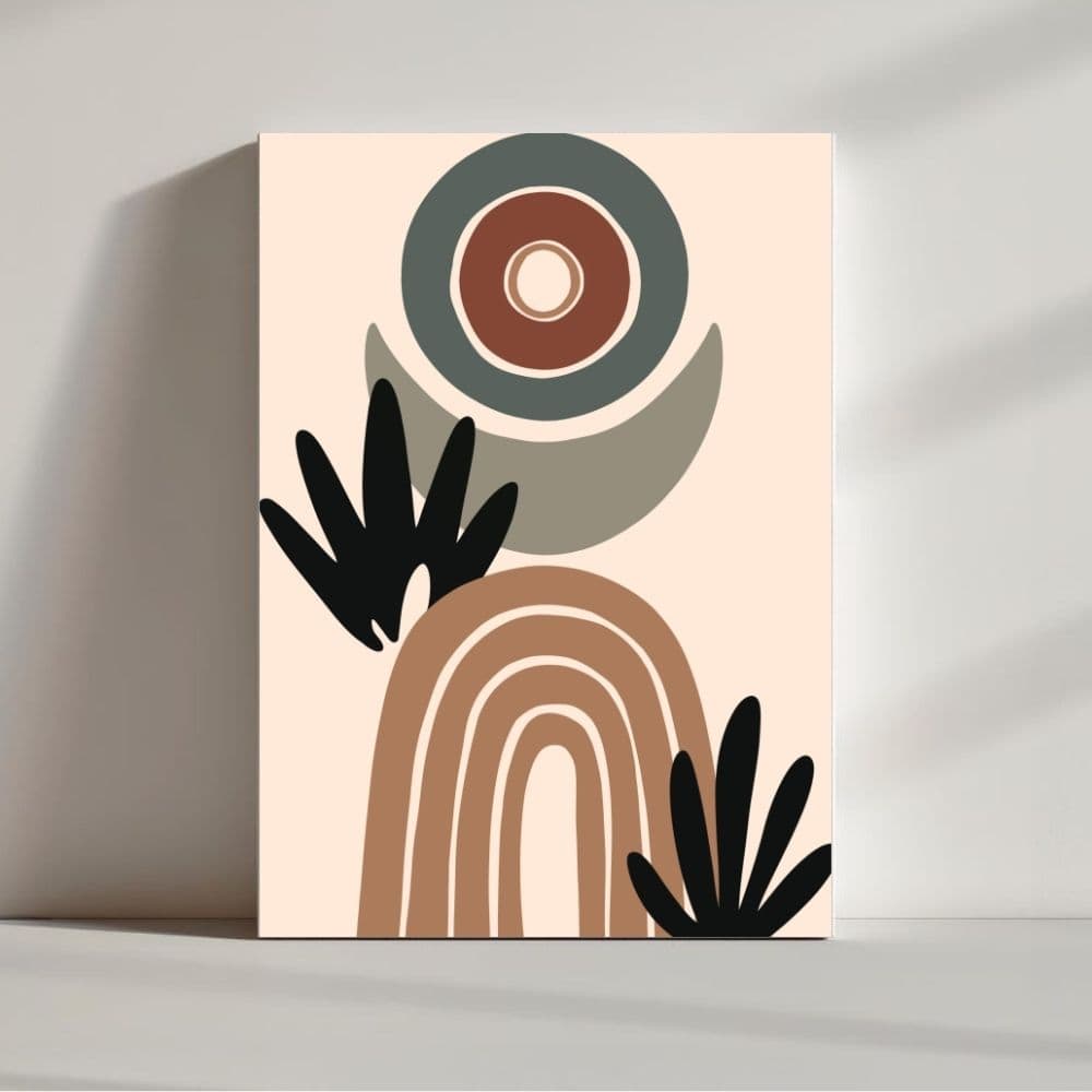 Boho Abstract Harmony – Sun & Arch Wall Art ()