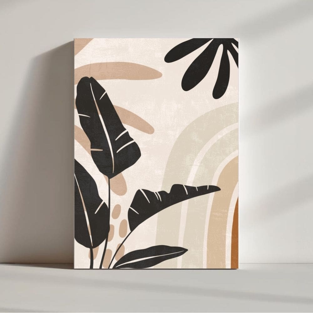 Boho Banana Leaves – Tropical Arch Canvas Print ()