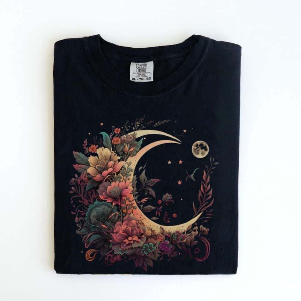 Boho Moon Floral, Mystical boho print lab ()