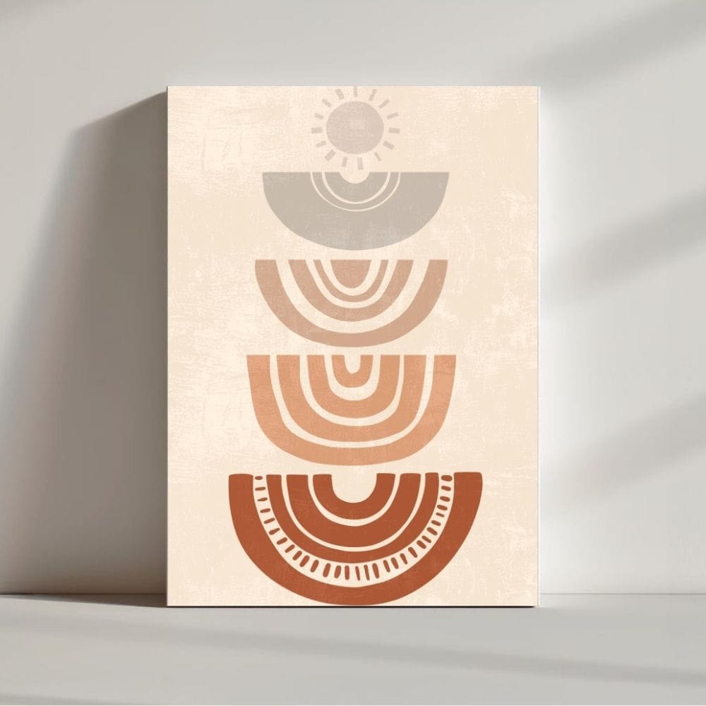 Boho Sun Layers – Modern Arch Symbolism Wall Art ()