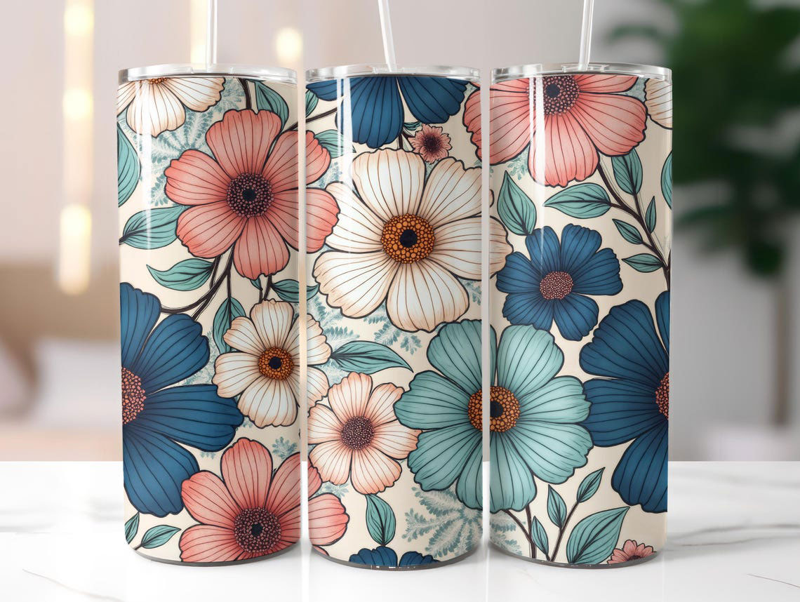 Bold Bloom Reverie – Boho Skinny Tumbler