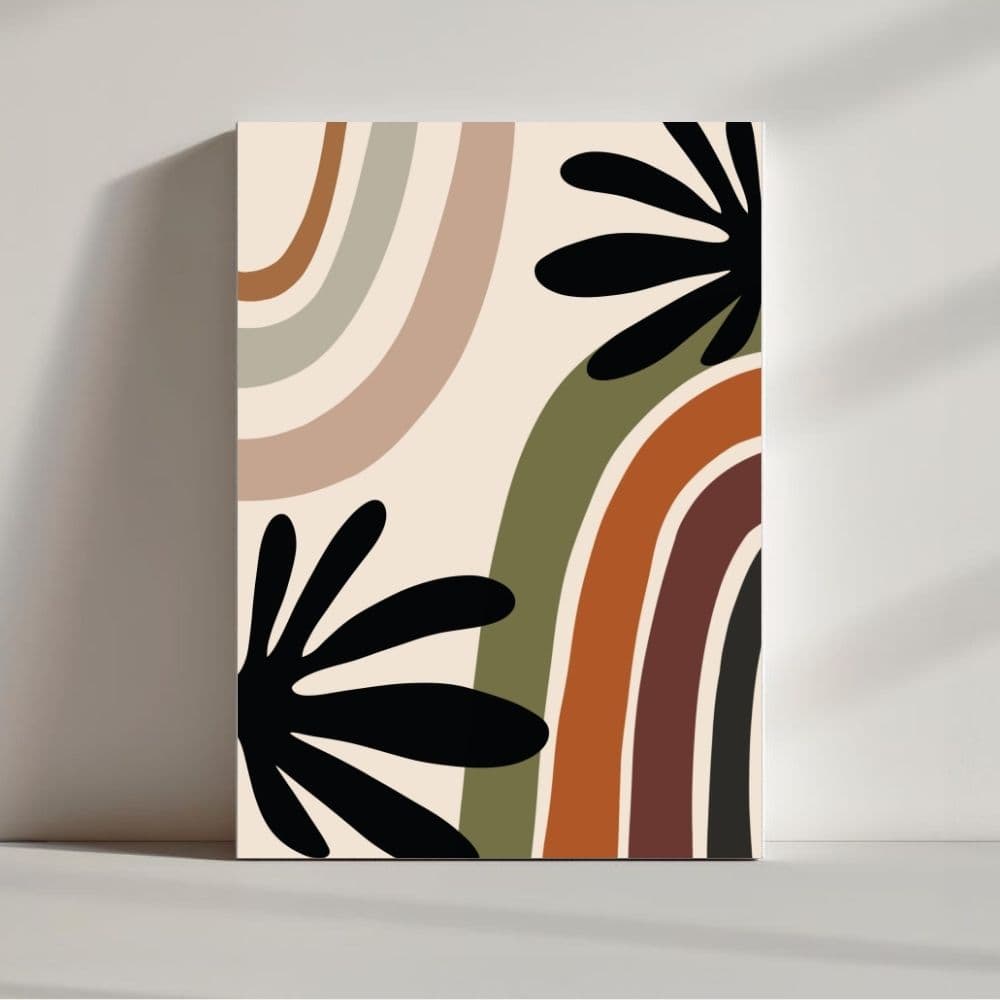 Bold Botanical Rainbow – Boho Canvas Wall Art ()
