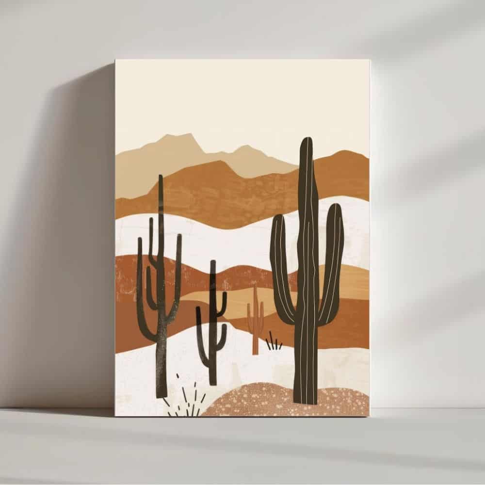 Cactus Dunes Vista – Boho Canvas Wall Art ()