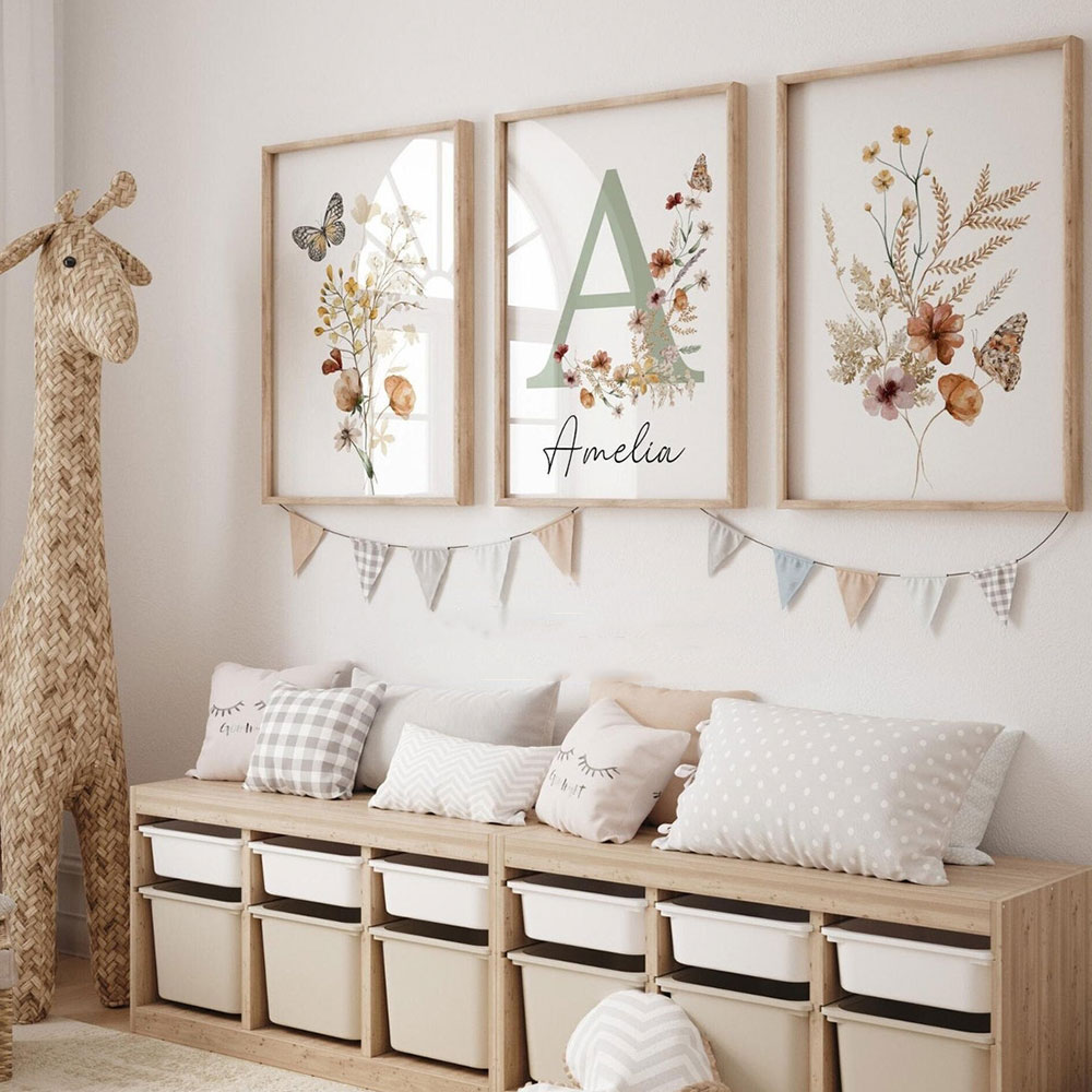 Custom Wildflowers Prints Floral nursery Wall Art ()