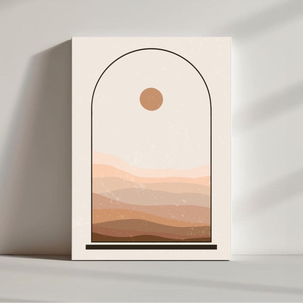 Desert Calm Horizon – Boho Canvas Wall Art ()