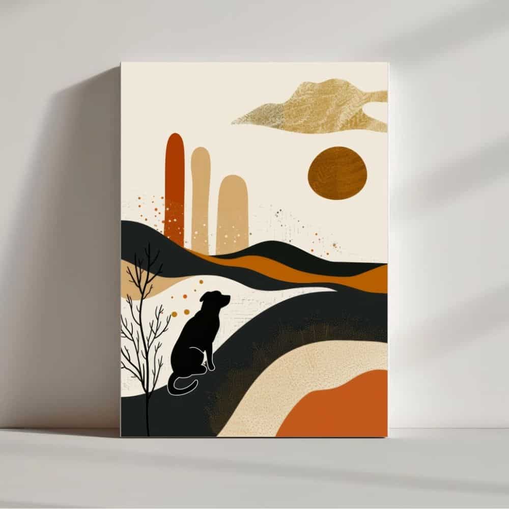 Desert Companion Silhouette – Boho Canvas Wall Art ()