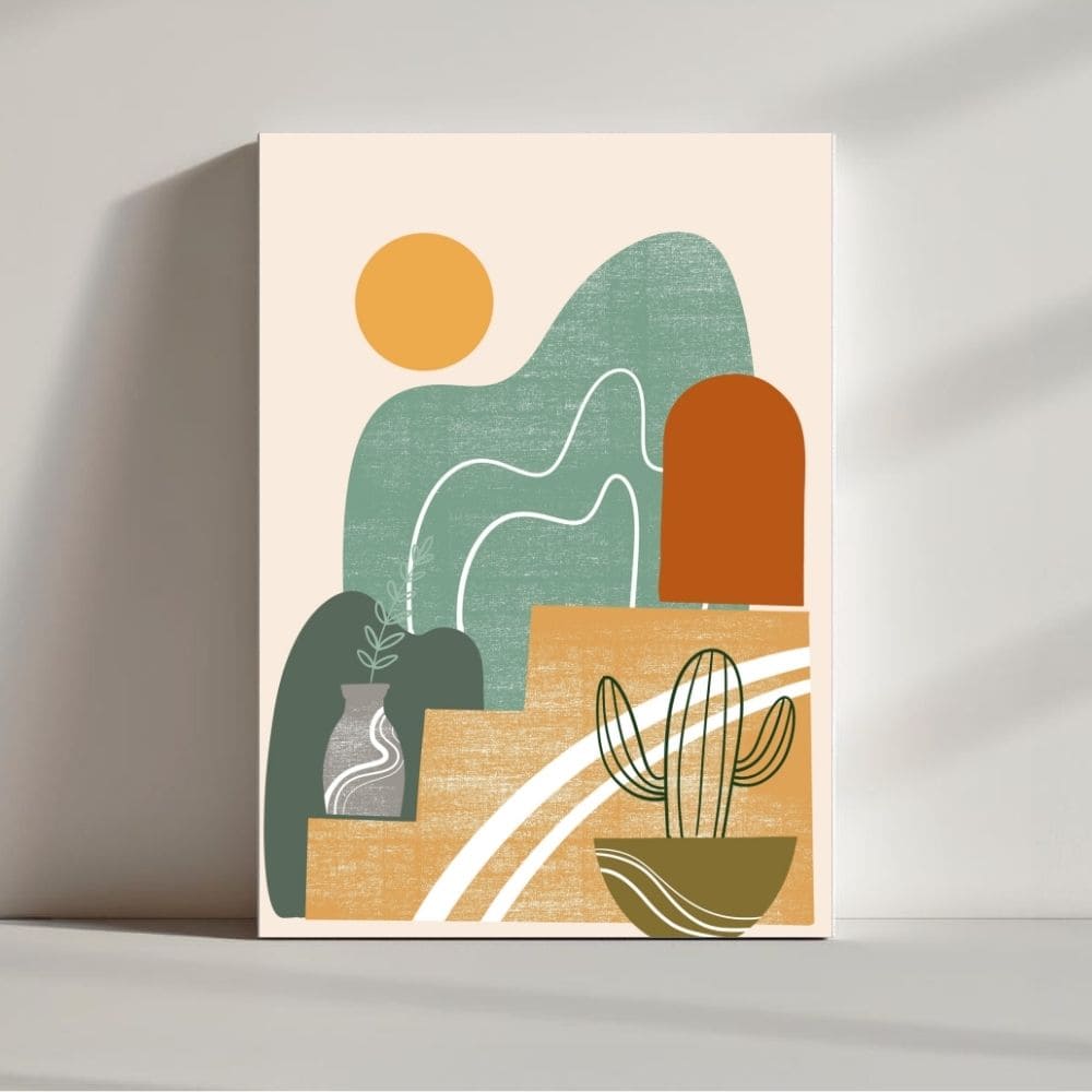 Desert Shapes – Abstract Boho Landscape Print ()