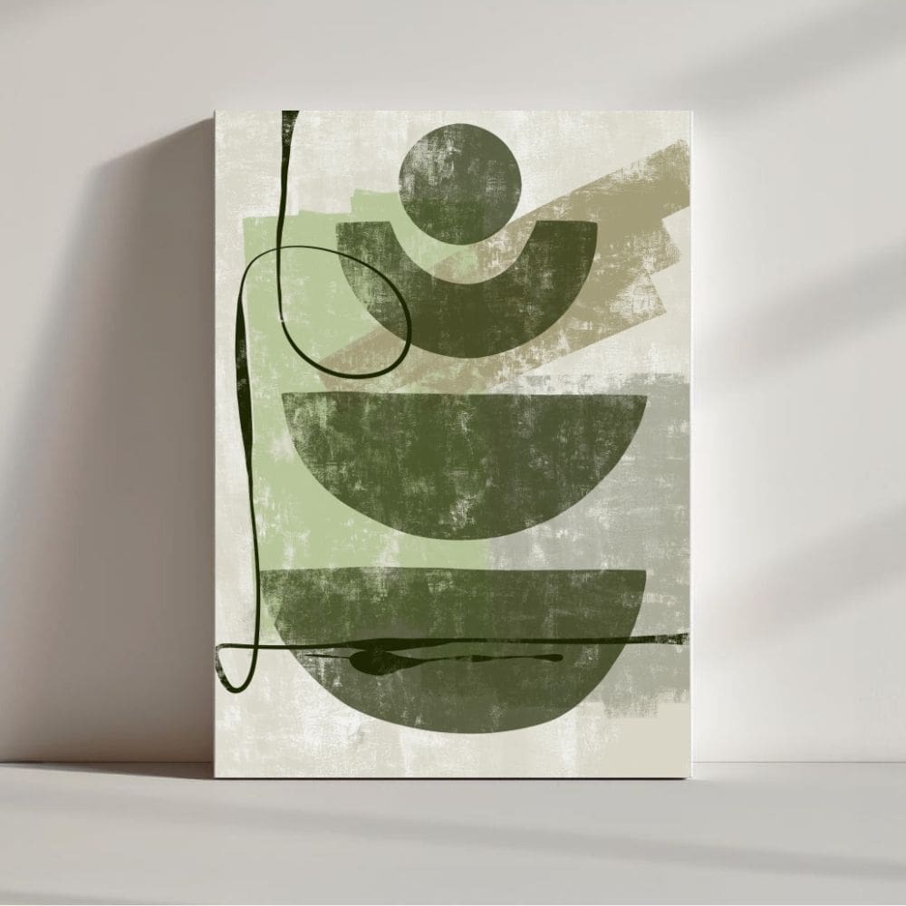 Earth Harmony in Abstract Balance – Boho Canvas Wall Art ()