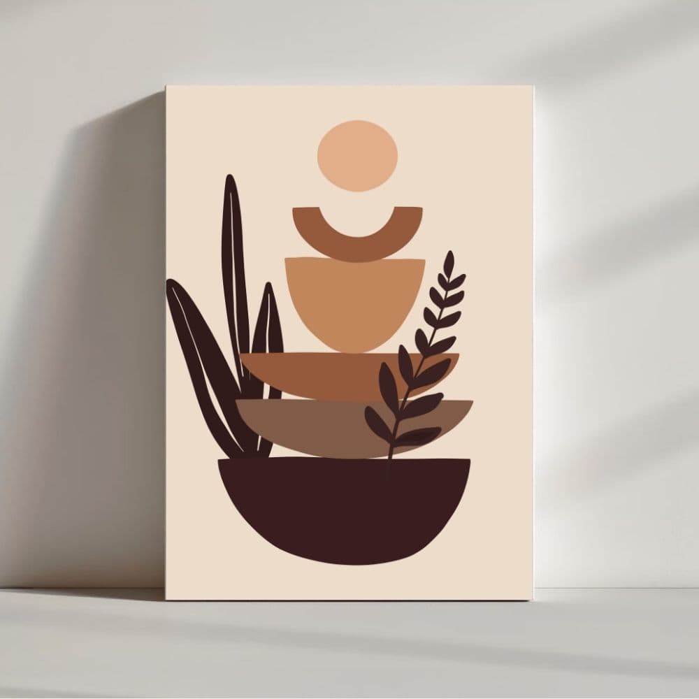 Earthy Balance & Organic Forms – Boho Canvas Wall Art ()