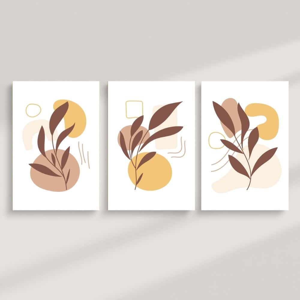 Golden Leaf Whispers – Boho Canvas Wall Art ()