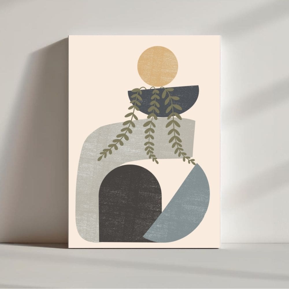 Hanging Harmony – Abstract Boho Wall Art with Vines ()