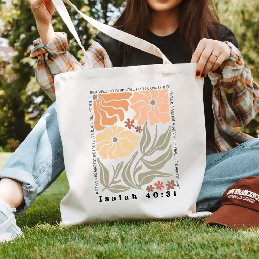 Isaiah Boho Bible Verse Christian Tote Bag ()