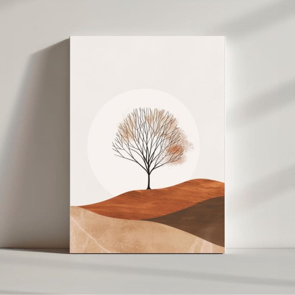 Lone Tree Serenity – Boho Canvas Wall Art ()