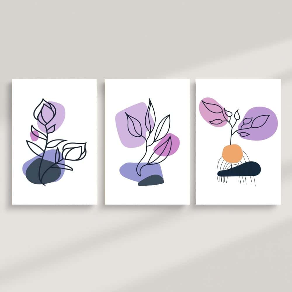 Minimal Botanical Line Art – Boho Canvas Wall Art ()