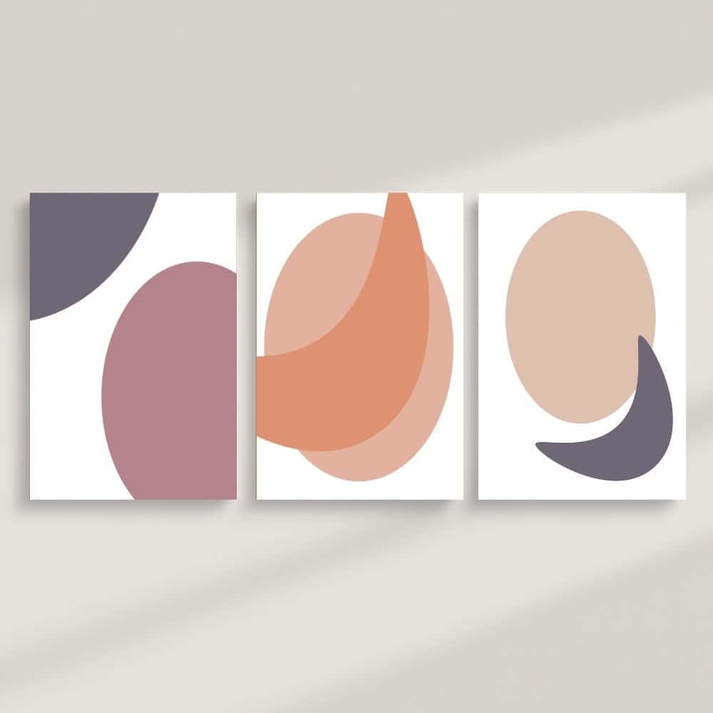 Modern Abstract Ovals in Earth Tones – Boho Canvas Wall Art ()