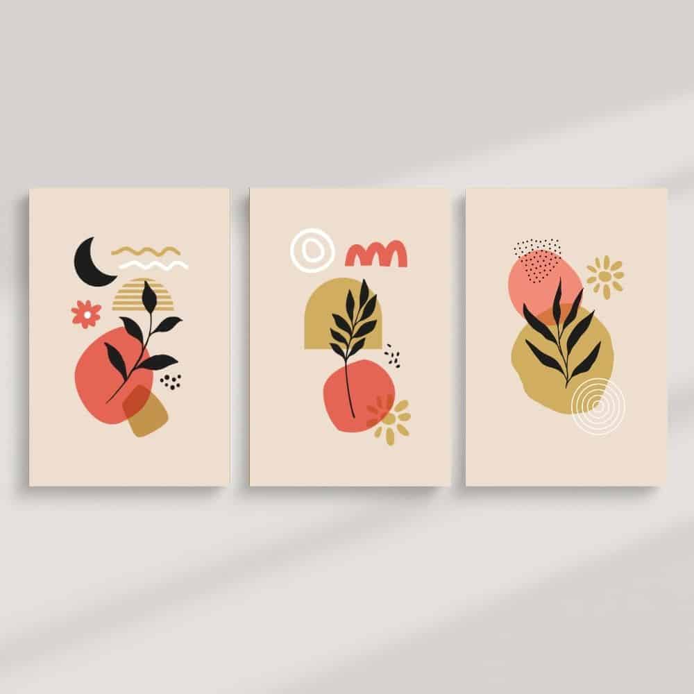 Modern Botanical Play – Boho Canvas Wall Art ()