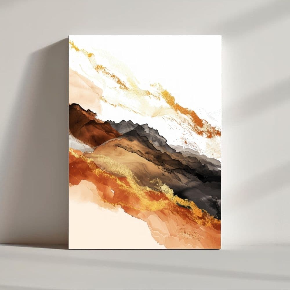 Molten Earth Horizons – Boho Canvas Wall Art ()