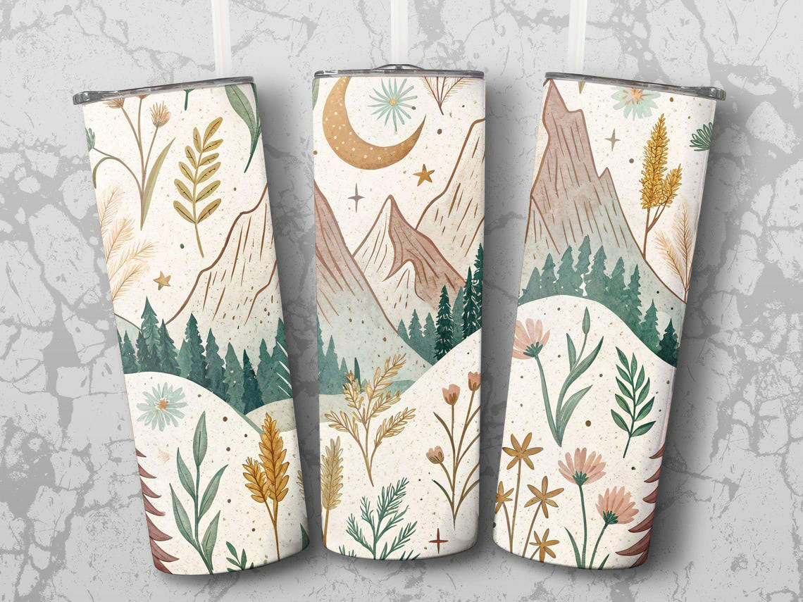 Moonlit Meadow Escape – Boho Skinny Tumbler ()
