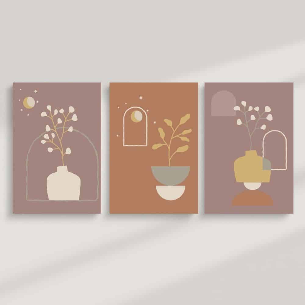 Moonlit Still Life – Boho Canvas Wall Art ()
