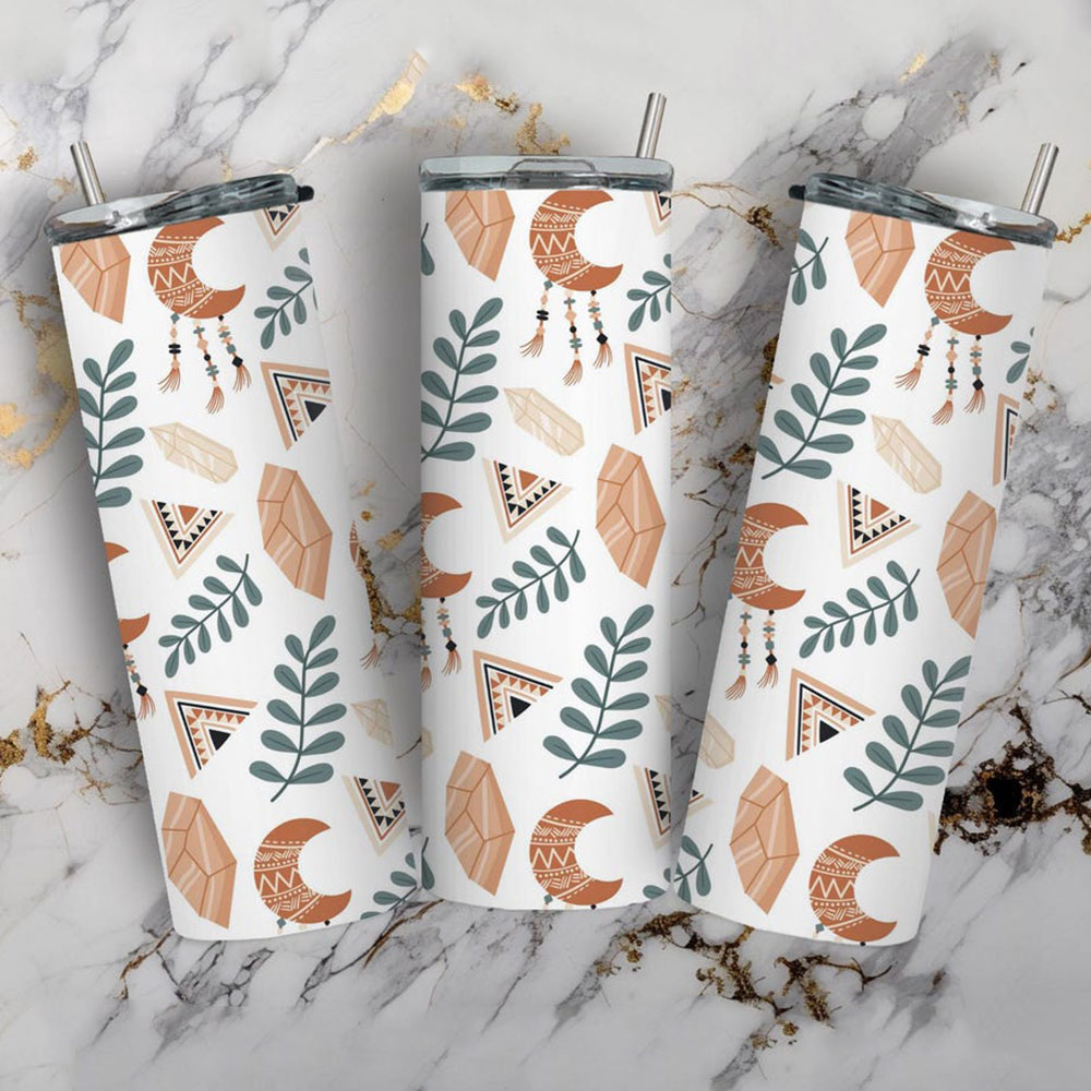Mystic Moon & Crystal Energy – Boho Skinny Tumbler ()