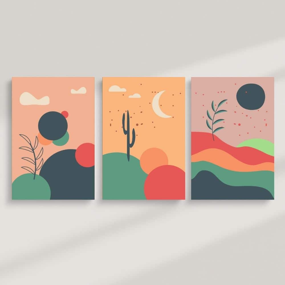 Playful Desert Dreamscape – Boho Canvas Wall Art ()