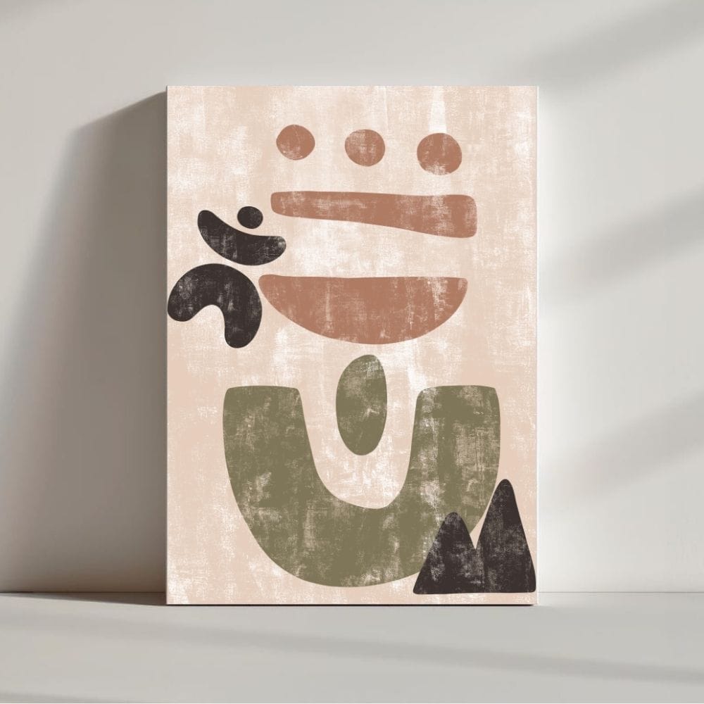 Primitive Earth Symbolism – Boho Canvas Wall Art ()