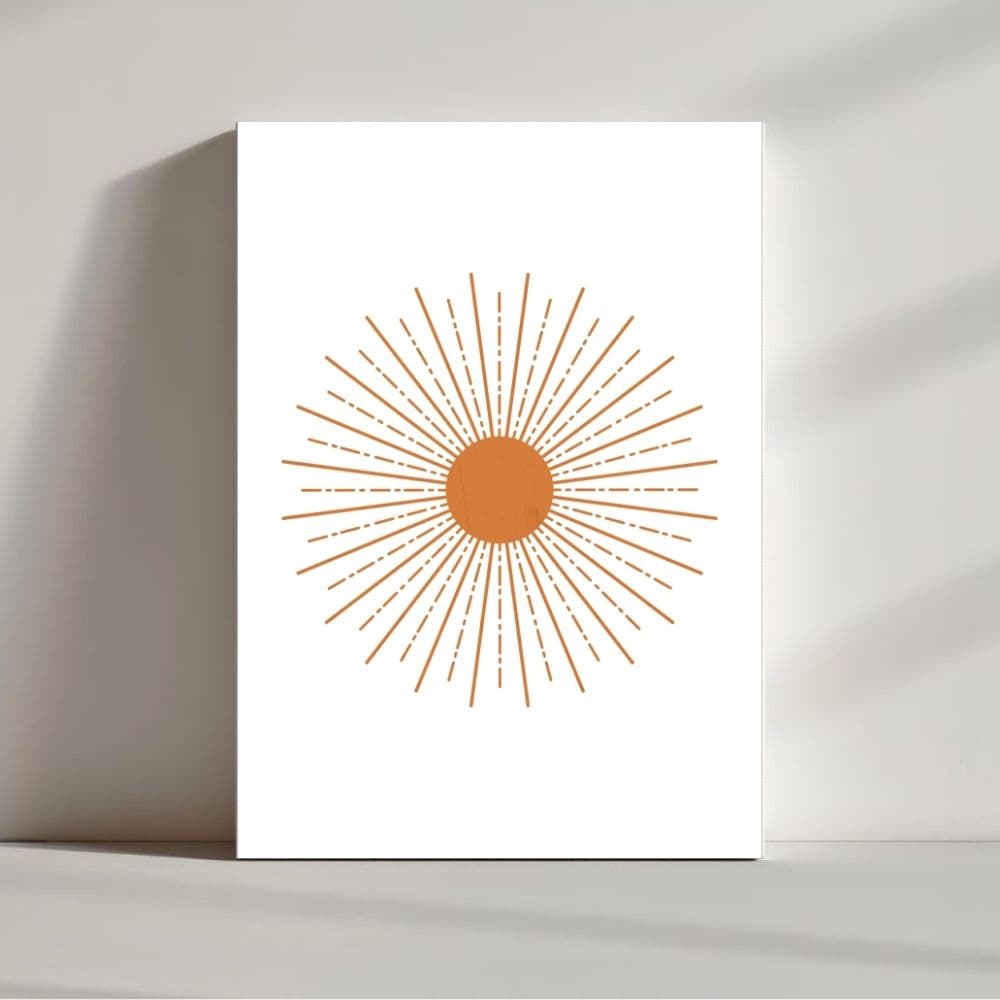 Radiant Sunburst Energy – Boho Canvas Wall Art ()