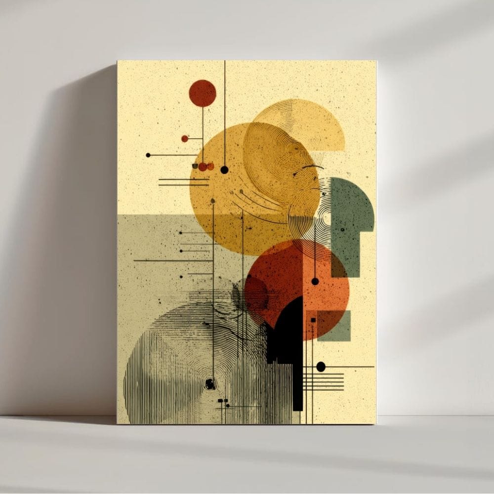 Retro Orbit Geometry – Boho Canvas Wall Art ()