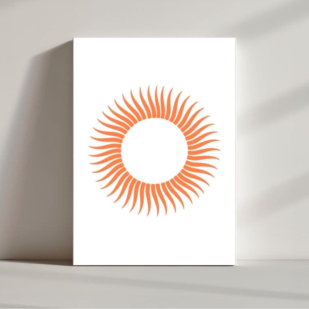 Spiral Sun Bloom – Boho Canvas Wall Art ()