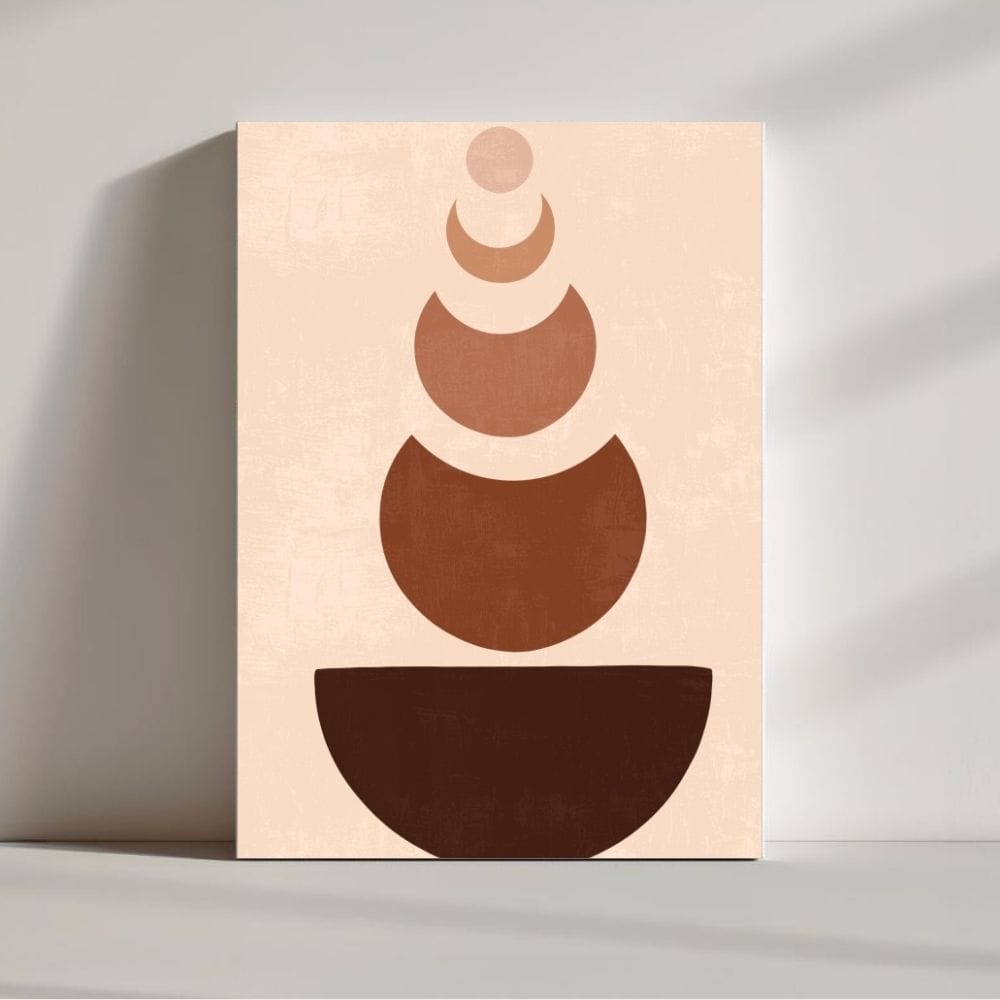 Stacked Harmony – Minimal Boho Abstract Art in Earth Tones ()
