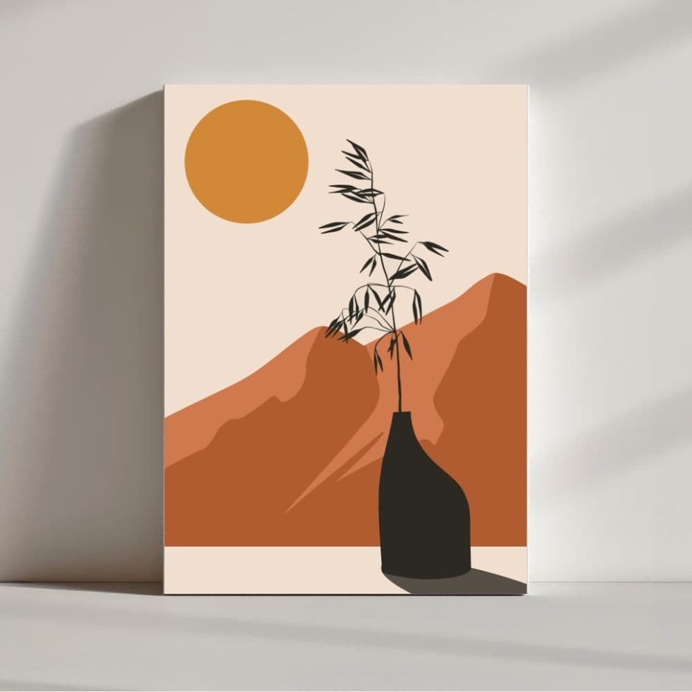 Still Life in Desert Silence – Boho Canvas Wall Art ()