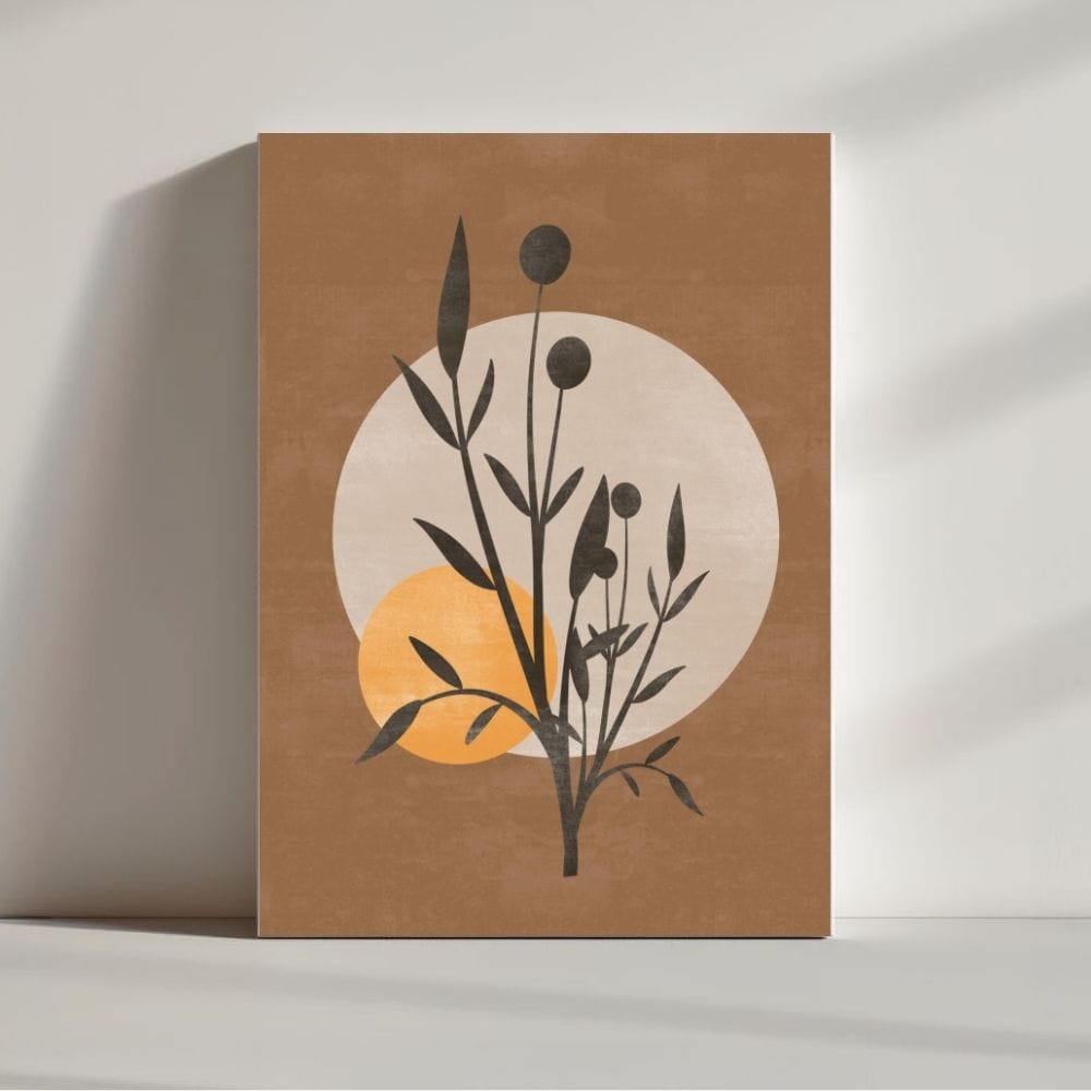 Sun Kissed Silhouette – Boho Nature Minimalist Wall Art ()