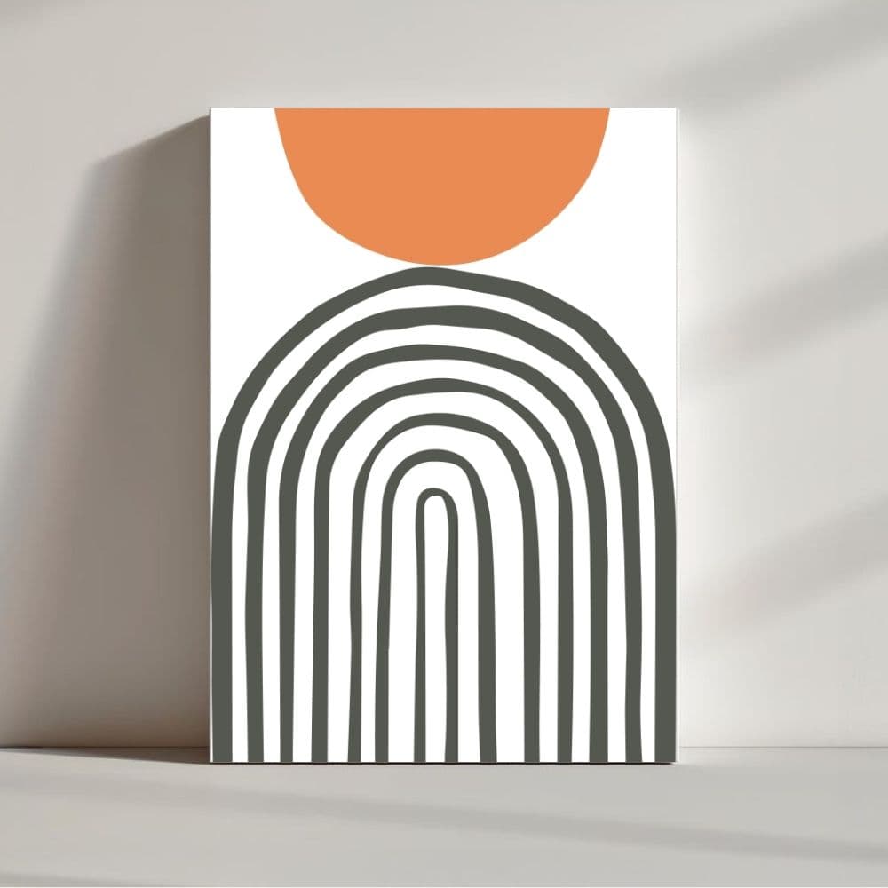 Sun Over Arched Pathway Form – Boho Canvas Wall Art ()