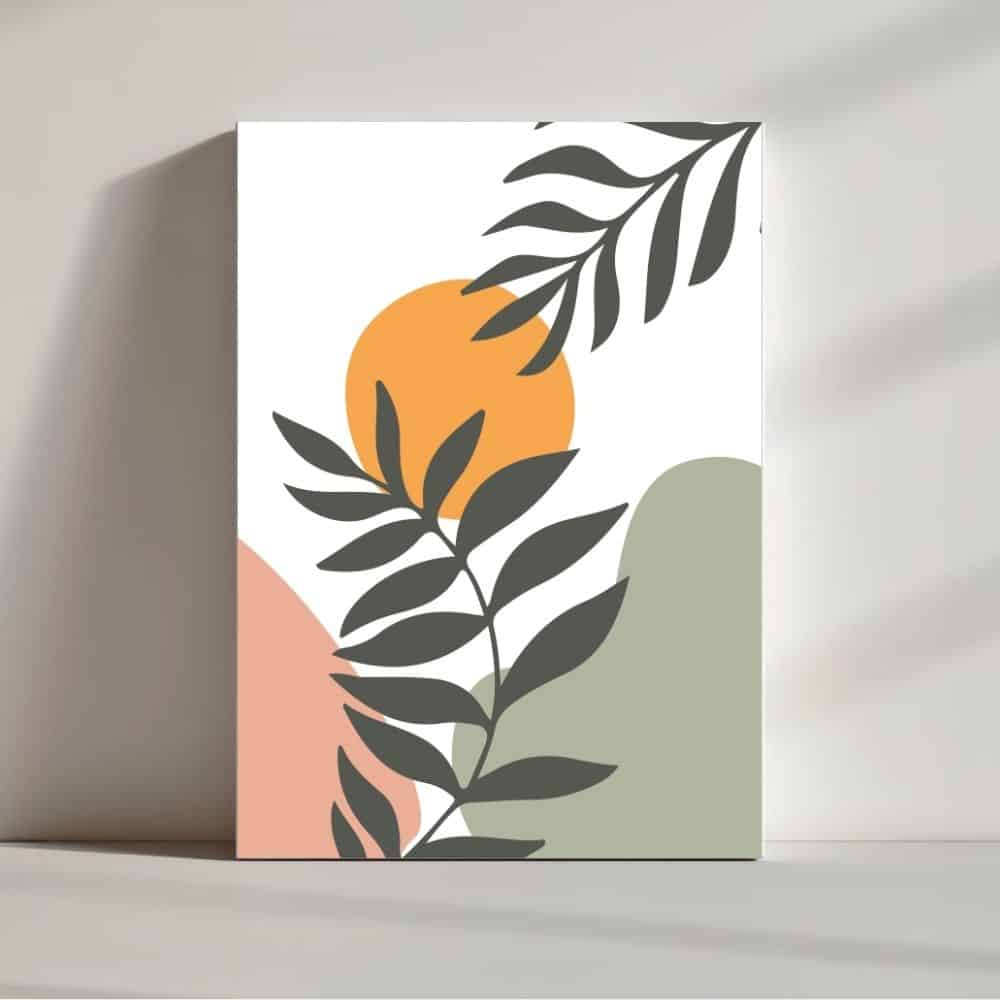 Sunlight Through Tropical Leaves – Boho Canvas Wall Art ()