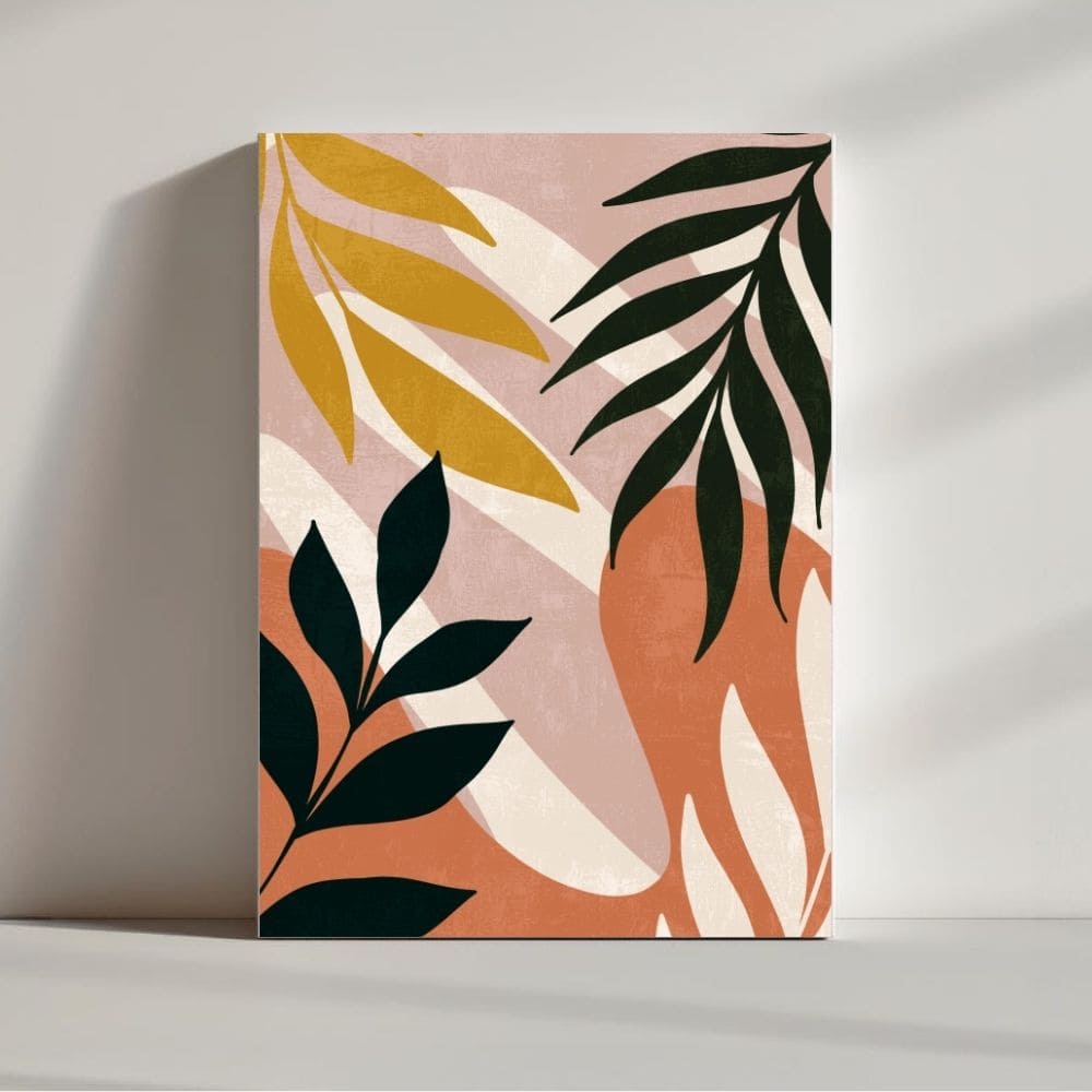 Sunset Palms – Boho Tropical Botanical Wall Art ()
