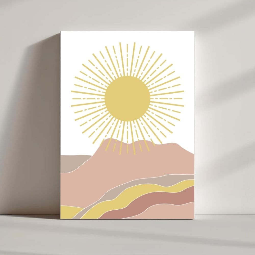 Sunshine Over Soft Horizons – Boho Canvas Wall Art ()