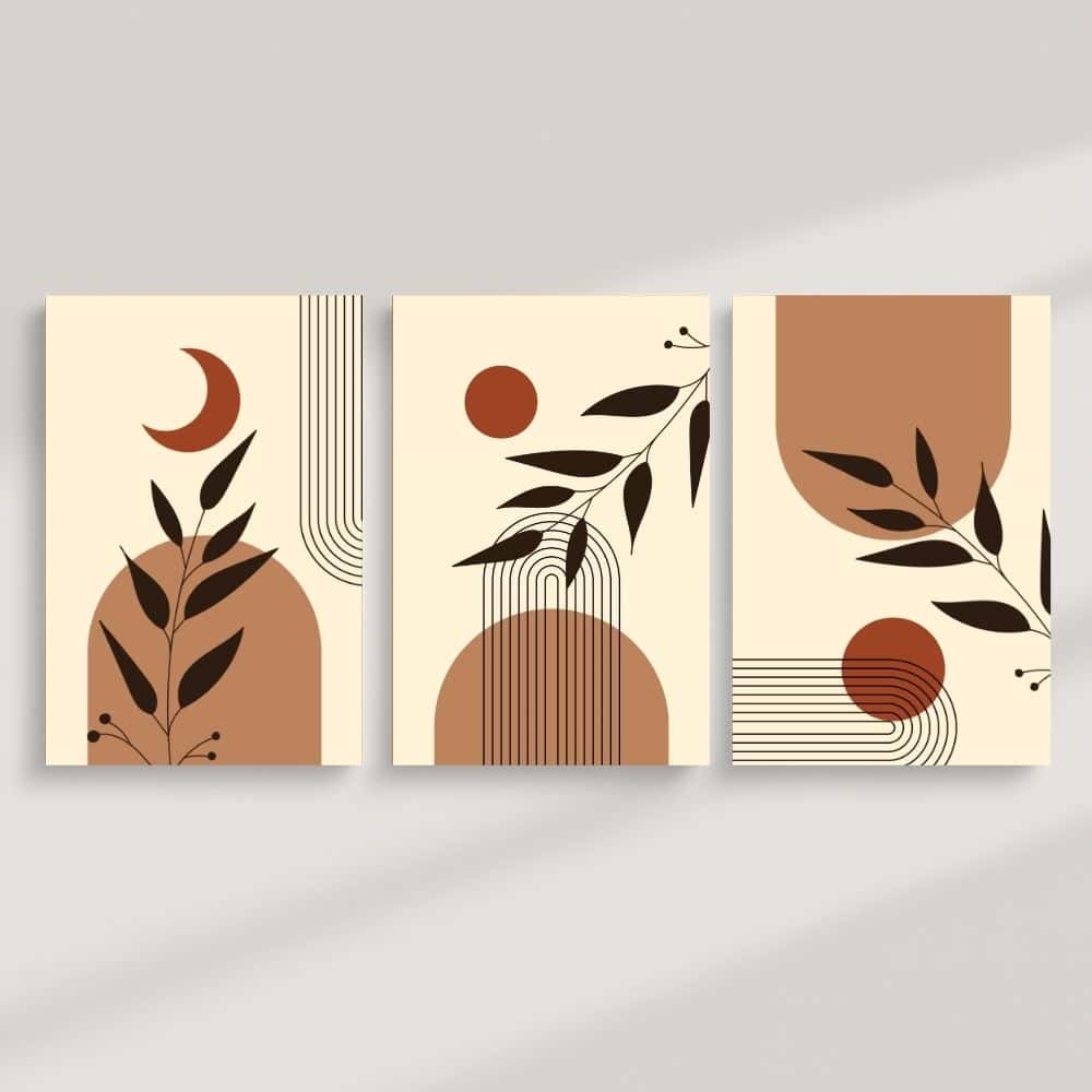 Terracotta Botanicals & Arches – Boho Canvas Wall Art ()