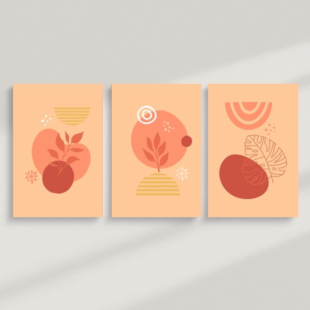 Terracotta Glow Botanical Harmony – Boho Canvas Wall Art ()