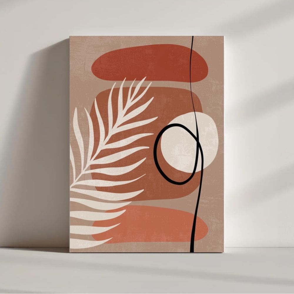 Terracotta Harmony – Abstract Botanical Canvas Art ()