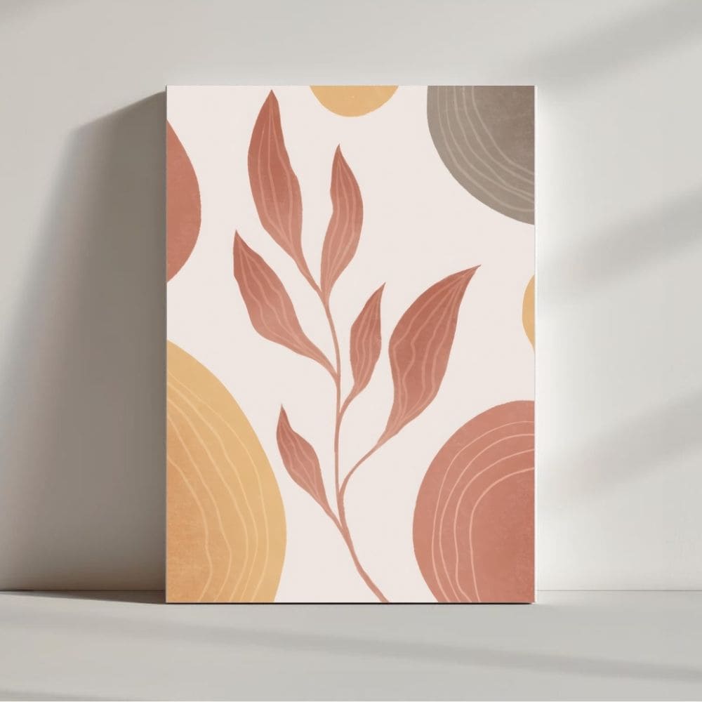 Terracotta Harmony – Minimal Botanical Wall Art ()