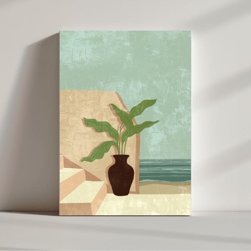 Terracotta Retreat – Boho Mediterranean Canvas Wall Art ()