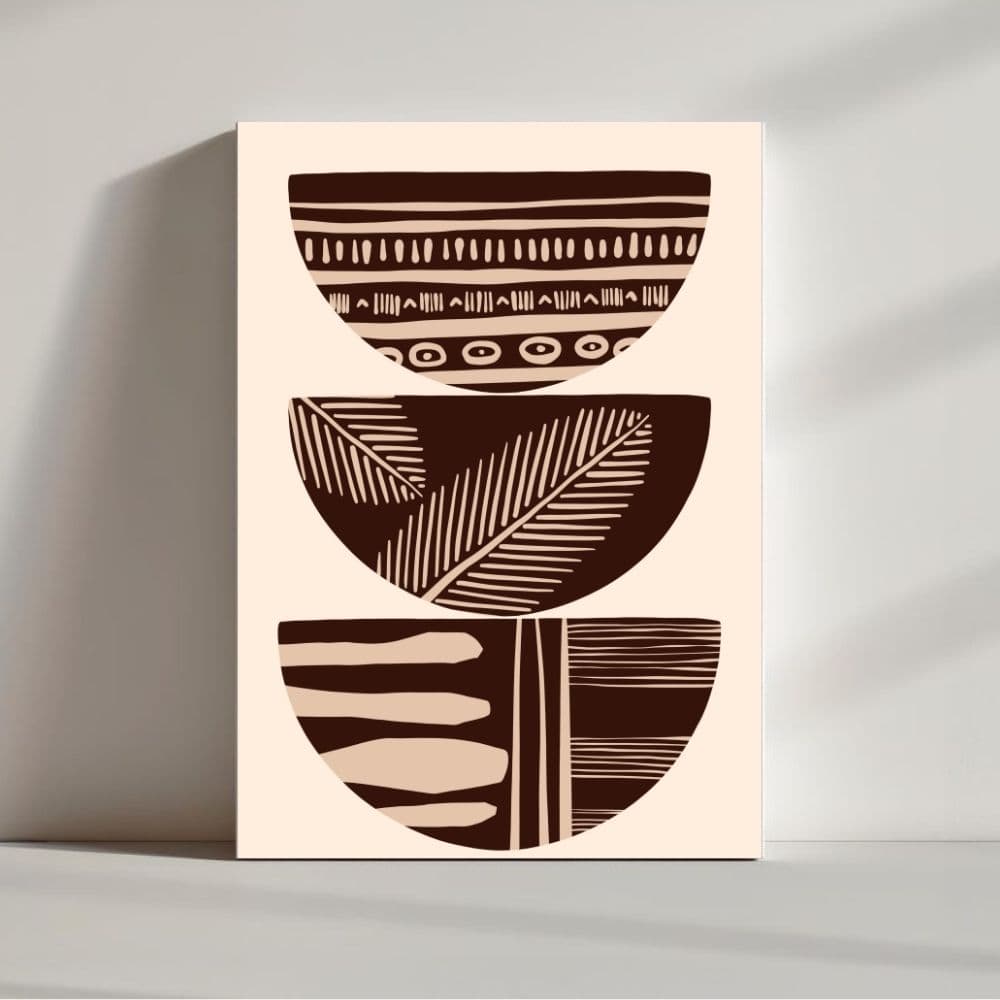 Tribal Harmony – Textured Boho Semi Circle Wall Art ()