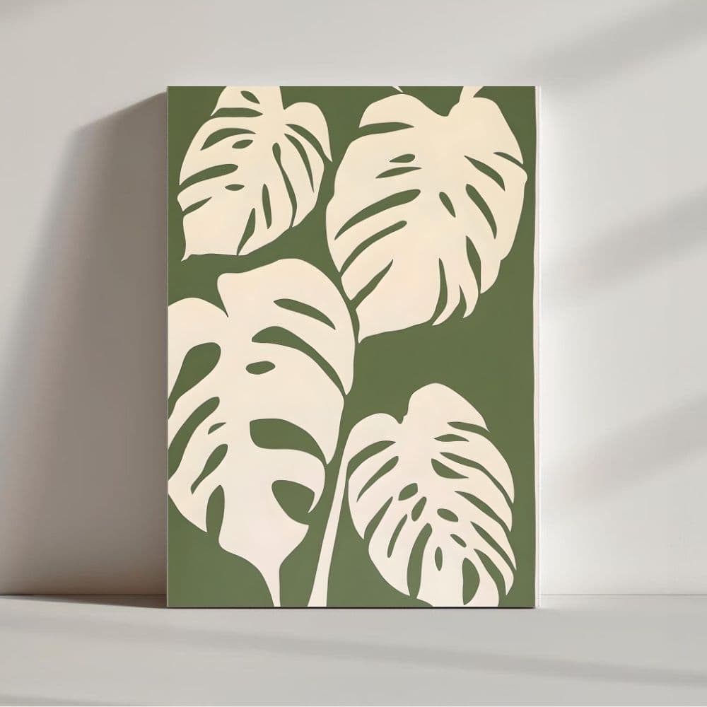 Tropical Monstera Vibes – Boho Canvas Wall Art ()