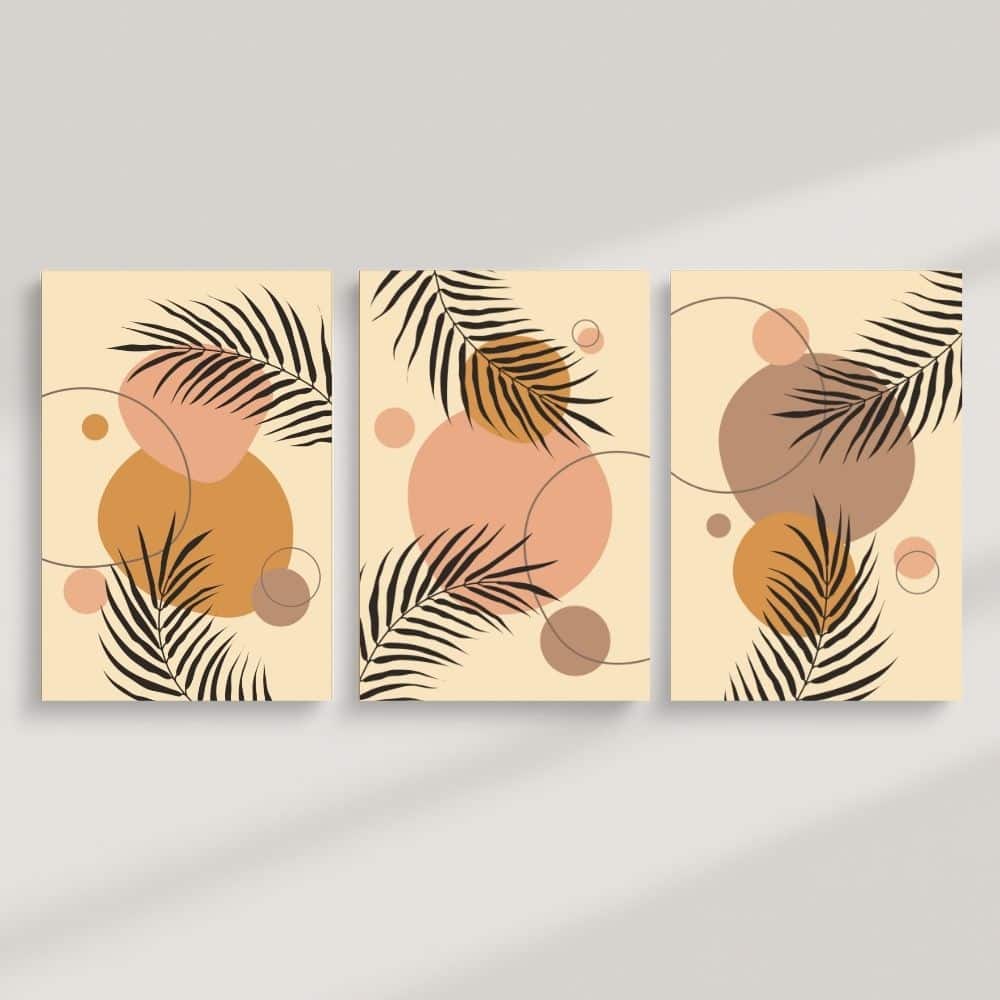 Tropical Sunset Geometry Set – Boho Canvas Wall Art ()