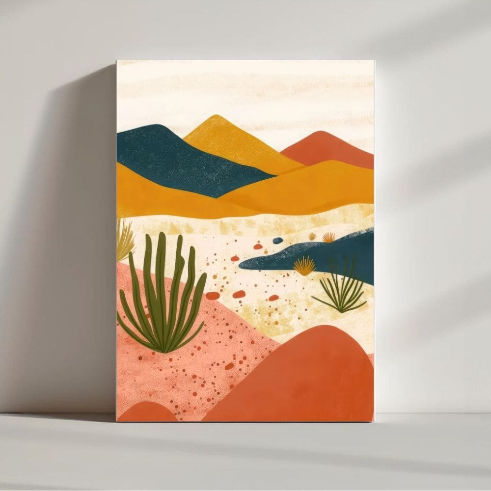 Vibrant Desert Mirage – Boho Canvas Wall Art ()