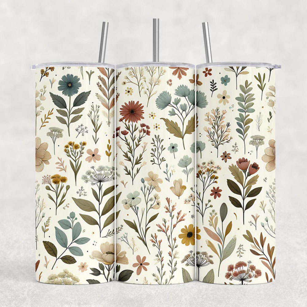 Vintage Garden Wild Bloom – Boho Skinny Tumbler ()